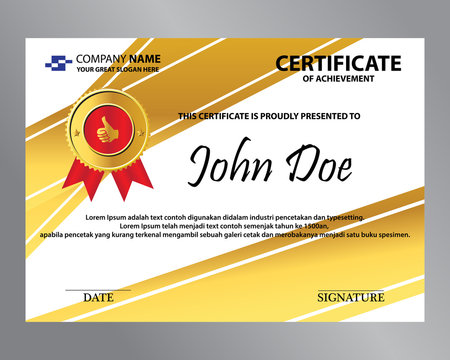 editable gold ribbon certificate