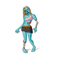 Zombie girl colorful illustration