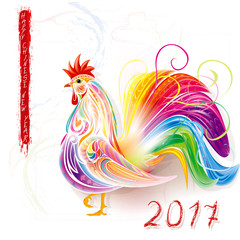 Stylised patterned rooster