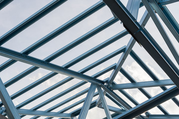 Structure of steel roof.