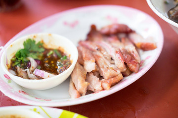 Grill pork (Thai style food), selective focus