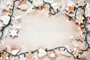 Christmas background with gingerbread © dominikab