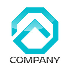Real estate and hexagon logo