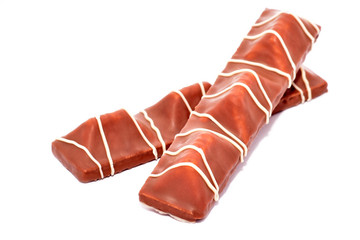 Wafers with chocolate isolated on white