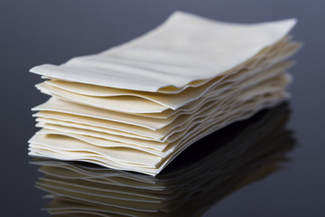 uncooked lasagna sheets on the glass table