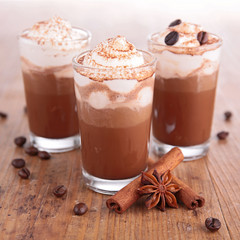 christmas drink, coffee with cream and spices