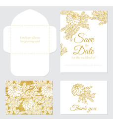 Set of vector wedding greeting cards