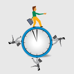 A man is working round the clock- businessman illustration