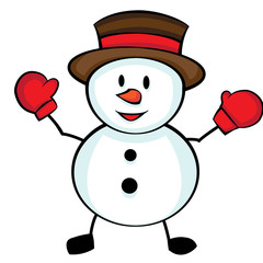 Cute Cartoon Character Christmas Snowman
