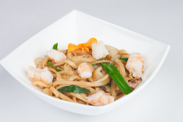 Japanese noodles with seafood