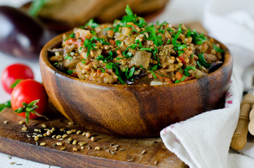 Spicy appetizer of eggplant