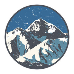 Obraz premium Mountains badge or emblem