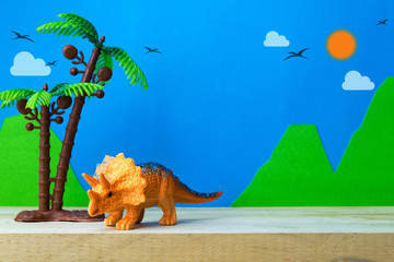 Triceratops toy model on wild models background © Noey smiley