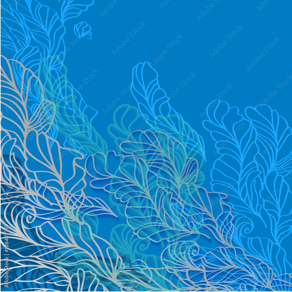 Poster abstract background with feathers