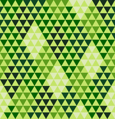 Geometric vector pattern with green triangles. Seamless abstract background