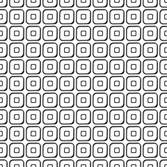 Seamless vector geometrical pattern. Endless black and white background with hand drawn squares. Graphic illustration. Template for cover, fabric, wrapping.