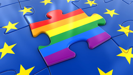 LGBT flag Jigsaw as part of EU 