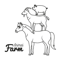 animals farm domestic icon vector illustration design