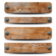 4 plaques en bois rustique