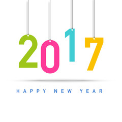 Happy new year 2017 card vector 