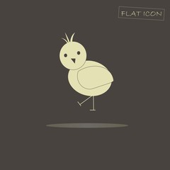 Light chicken on black, flat icon vector illustration