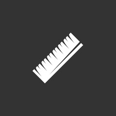 Ruler logo on black background. Vector icon