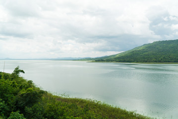 Fototapeta na wymiar Landscape view of Lam Takhong dam in Nakhon Ratchasima Province, Thailand