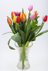 colorful bouquet of fresh spring tulip flowers