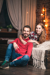 Obraz na płótnie Canvas Young couple at home