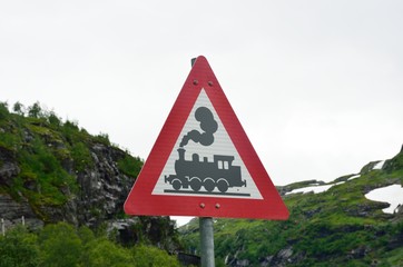 Railway warning sign