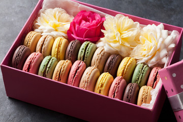 Colorful macaroons. Sweet macarons