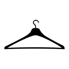 silhouette of clothes hanger icon over white background. vector illustration