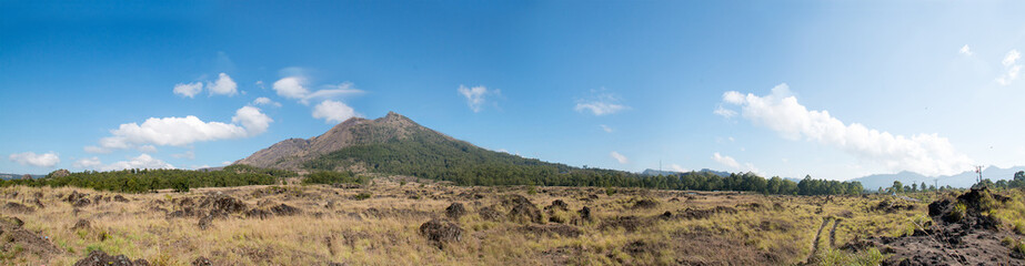 Fototapeta na wymiar Panoramic view lava fields at Bali Indonesia