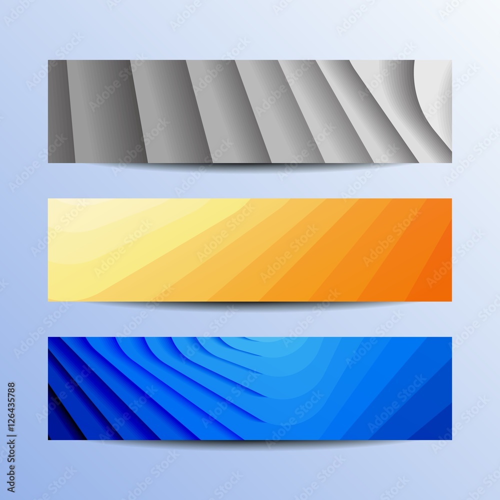 Aufkleber abstract vector banners set with shadow