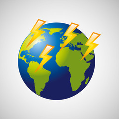 globe earth weather meteorology lightning vector illustration eps 10