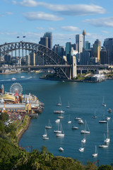 Naklejka premium Panoramiczny widok na panoramę Sydney