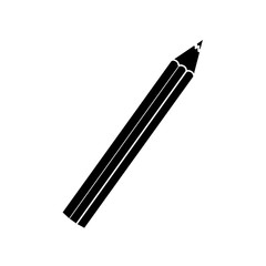 silhouette of pencil icon over white background. vector illustration