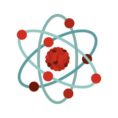 multicolored atom chemistry molecule icon over white background. vector illustration