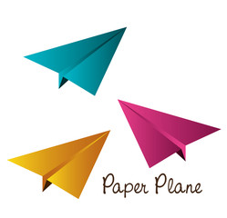 paper plane flying toy vector illustration design