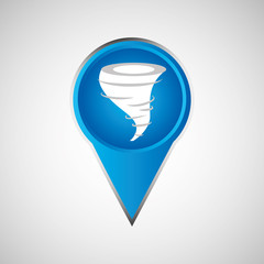 signal weather. tornado pin design vector illustration eps 10