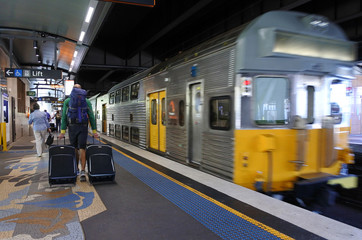 Passengers get off Sydney Trains at Circular Quay station in Syd © Rafael Ben-Ari