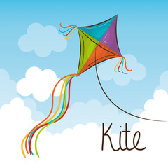 kite toy flying icon vector illustration design