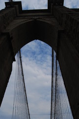 Silouette Brooklyn Bridge, Brooklyn NY: hybrid cable-stayed/suspension bridge