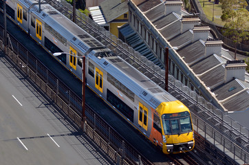 Obraz premium Aerial view of Sydney Trains in Sydney New South Wales Australia