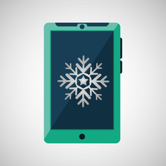 green smartphone, weather snow icon design vector illustration eps 10