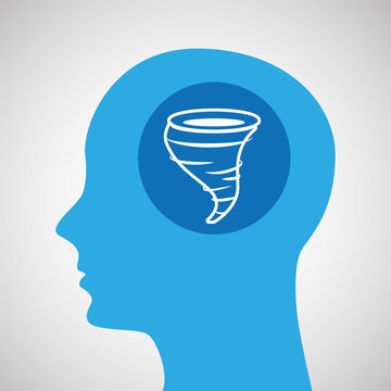 symbol weather icon. silhouette head and tonado vector illustration eps 10