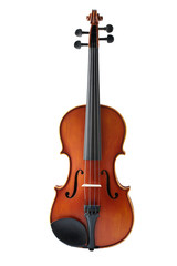 Fototapeta na wymiar Violin front view isolated on white background
