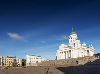 Senate square and city cathedral in helsinki finland