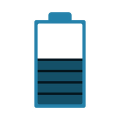 blue battery icon over white background. vector illustration 