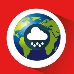 map with silhouette cloud rain weather graphic vector illustration eps 10